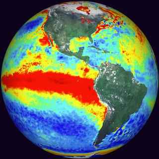 El Nino - picture of a heated Pacific Ocean