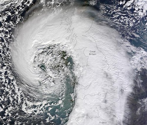 European windstorm Tini satellite image