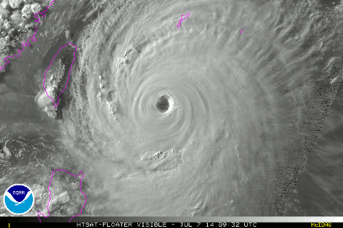 Super typhoon Neoguri satellite image