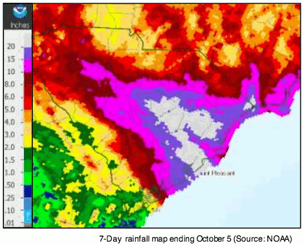 Carolina's rainfall map