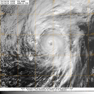 Hurricane Alex satellite image