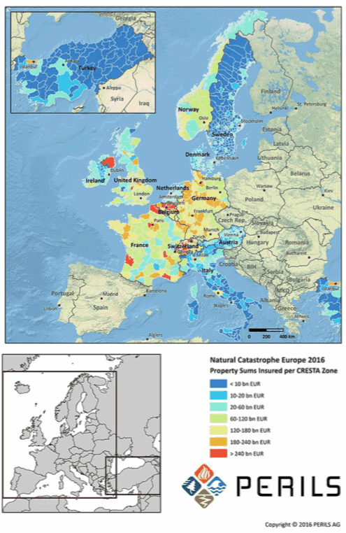 European windstorm exposures hit €54 trillion in PERILS database