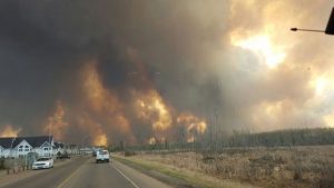 Fort McMurray, Alberta wildfire picture from AP via BBC