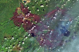 Fort McMurray wildfire burn scar image from NASA