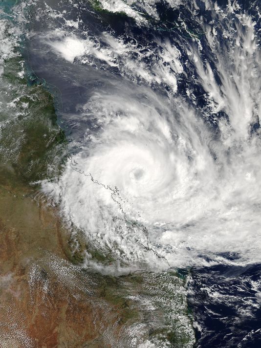 Cyclone Debbie satellite image via USA Today