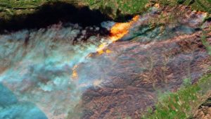 NASA image of wildfires from space via the BBC