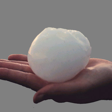 Large hail image from D-7 Roofing