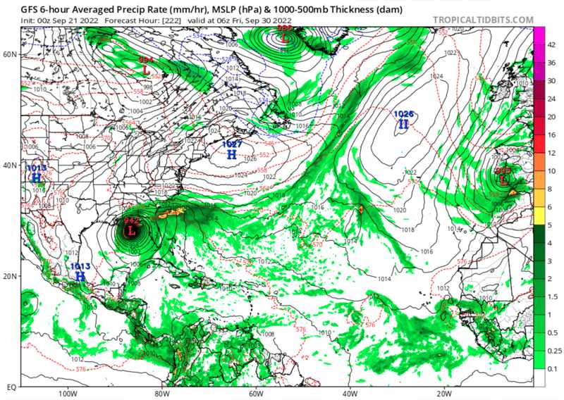 GFS model tropical storm or hurricane Hermine