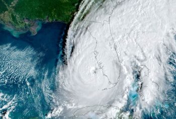 Hurricane Ian satellite image of Florida landfall