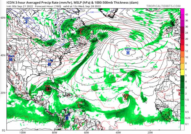 ICON model tropical storm or hurricane Hermine